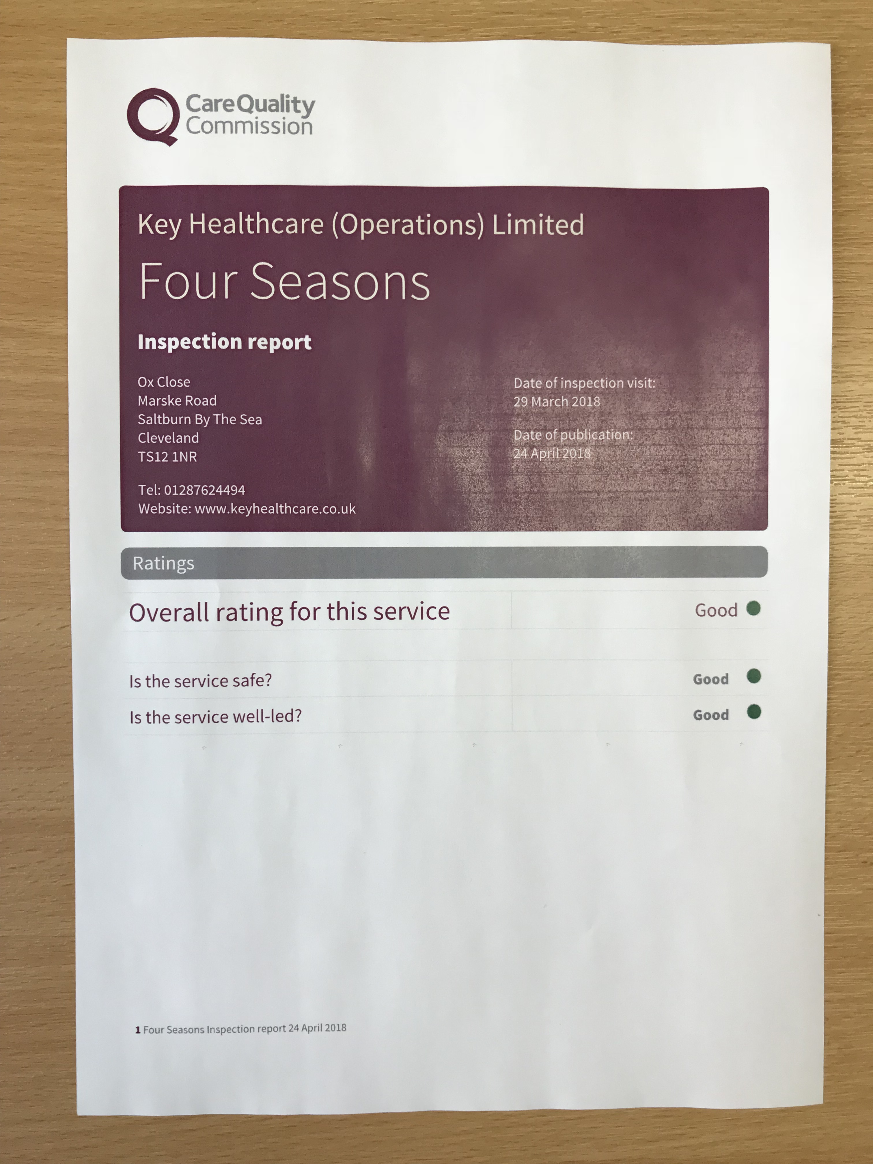 Four Seasons Care Centre CQC Inspection Report: Key Healthcare is dedicated to caring for elderly residents in safe. We have multiple dementia care homes including our care home middlesbrough, our care home St. Helen and care home saltburn. We excel in monitoring and improving care levels.
